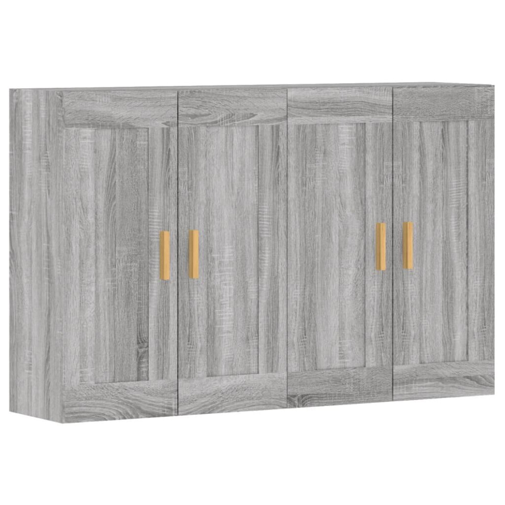 vidaXL Wall Mounted Cabinets Side Cabinet 2 pcs Grey Sonoma Engineered Wood