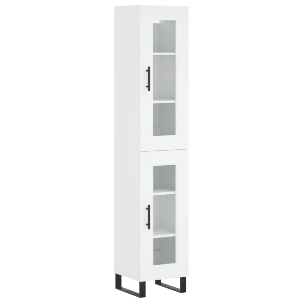 (white, 1 glass door) vidaXL Highboard Sideboard Cupboard Side Board Storage Cabinet Engineered Wood