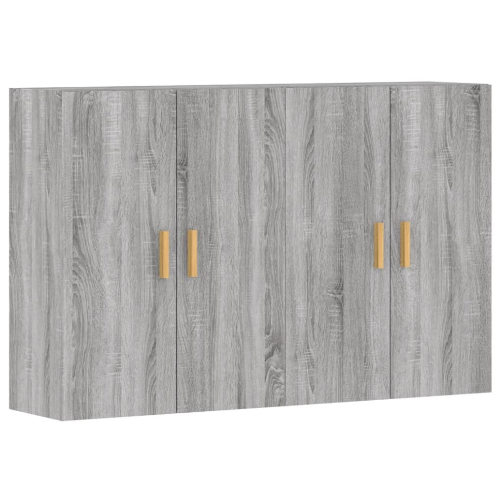 vidaXL Wall Mounted Cabinets Side Cabinet 2 pcs Grey Sonoma Engineered Wood