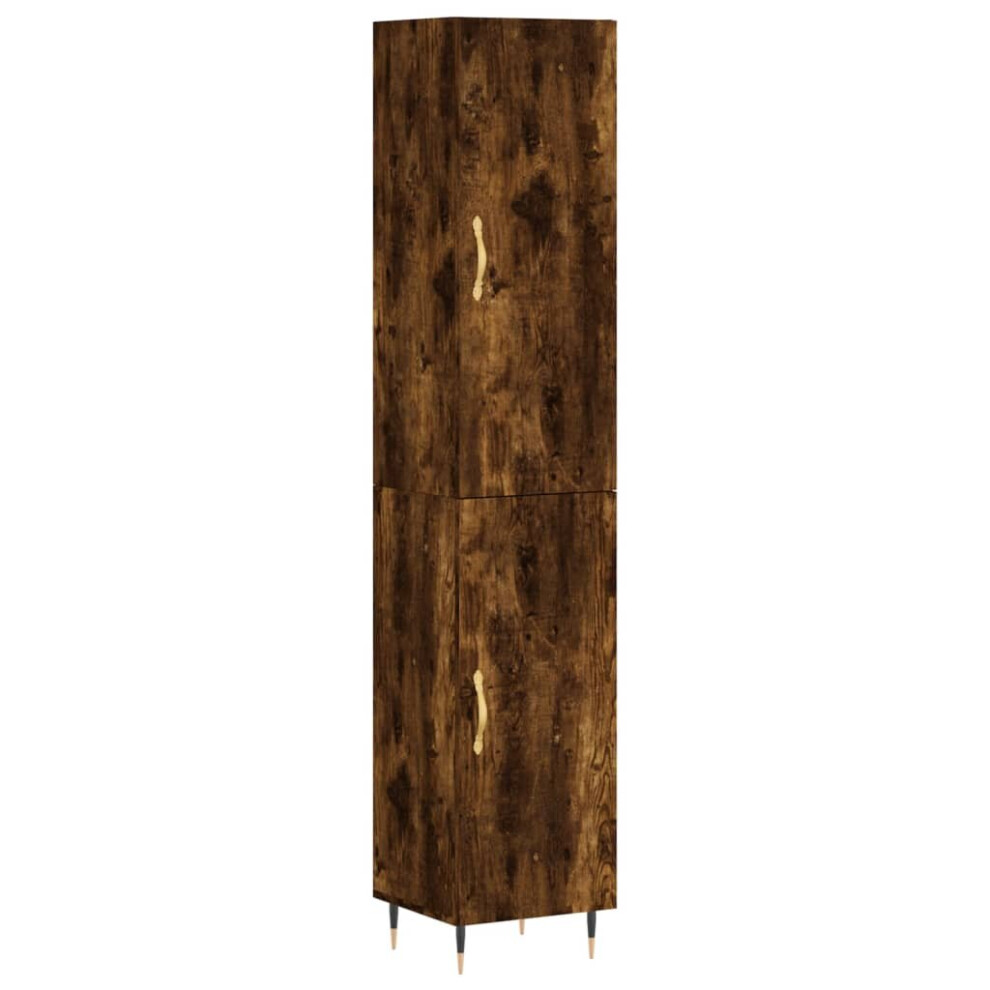 Vidaxl Highboard Sideboard Cupboard Storage Cabinet Smoked Oak Engineered Wood