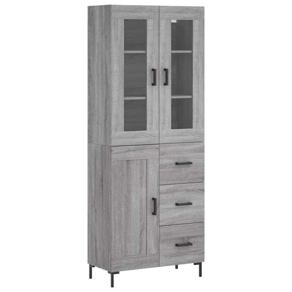 Vidaxl Highboard Sideboard Cupboard Side Cabinet Sonoma Engineered Wood Grey