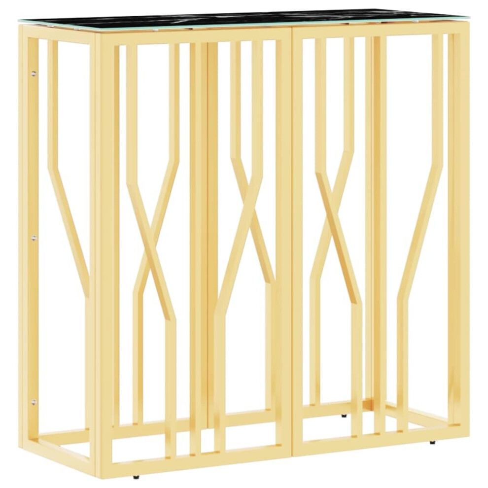 vidaXL Console Table Side Table Sofa Table Gold Stainless Steel and Glass