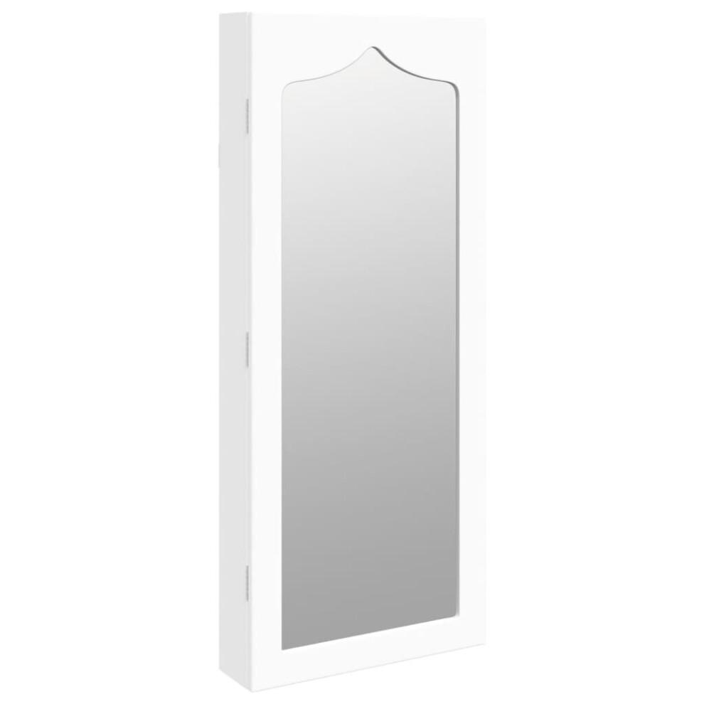 (white) vidaXL Mirror Jewellery Cabinet Jewelry Armoire Mirror Organiser Wall Mounted