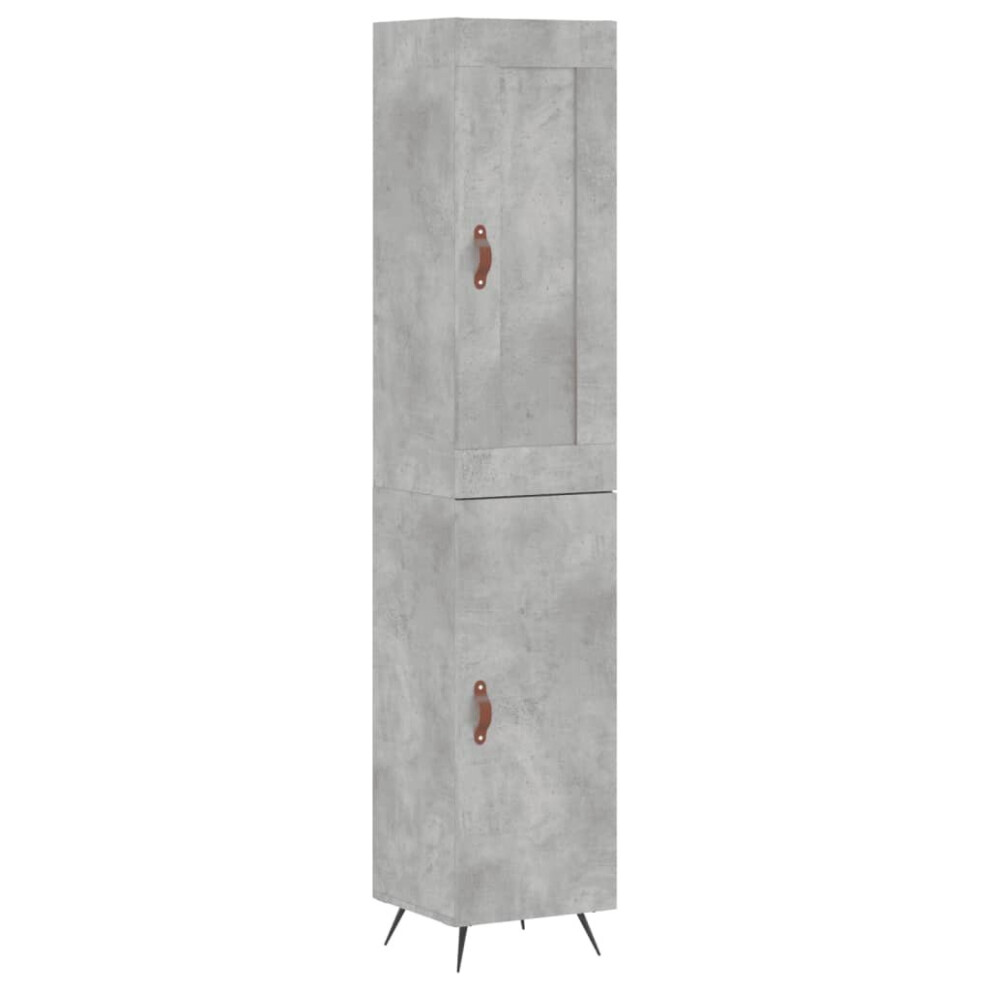 Vidaxl (Concrete Grey, 1 Door) Highboard Sideboard Tall Storage Cabinet Side Cabinet Engineered Wood