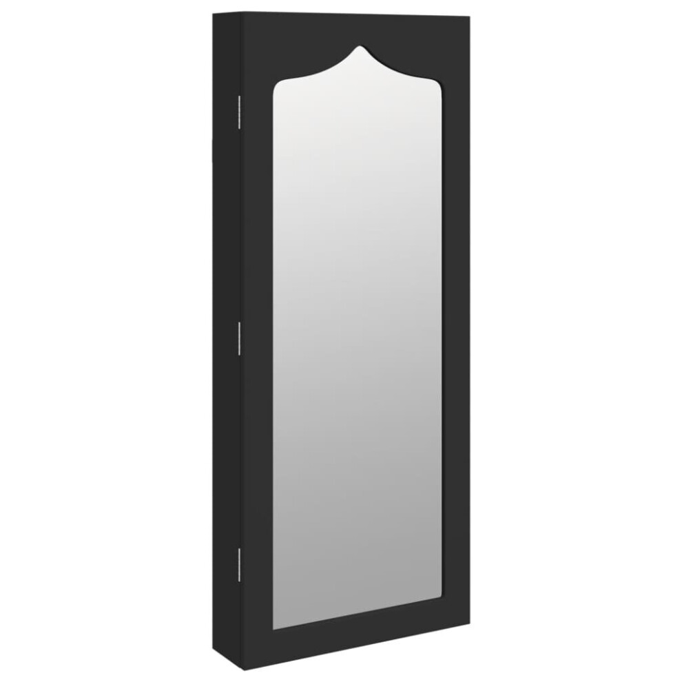 (black) vidaXL Mirror Jewellery Cabinet Jewelry Armoire Mirror Organiser Wall Mounted