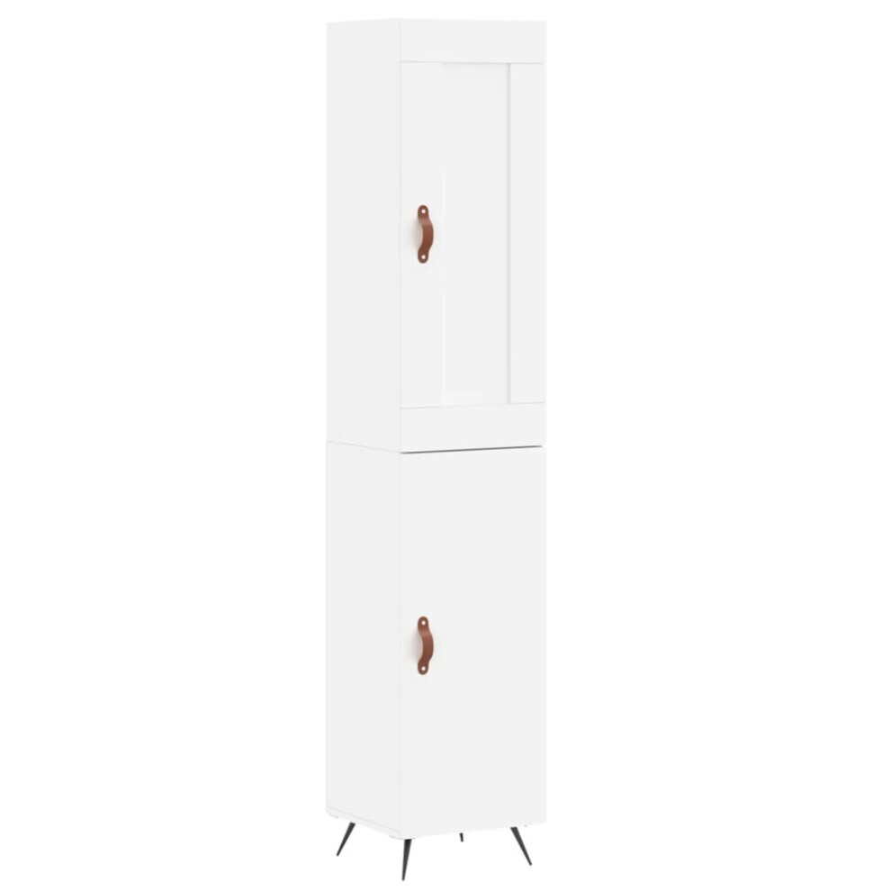 Vidaxl (White, 1 Door) Highboard Sideboard Tall Storage Cabinet Side Cabinet Engineered Wood
