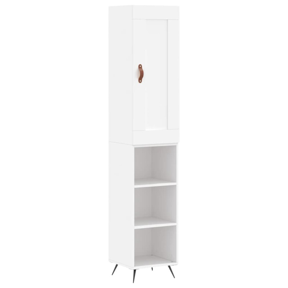 (white, 3 shelves) vidaXL Highboard Sideboard Tall Storage Cabinet Side Cabinet Engineered Wood