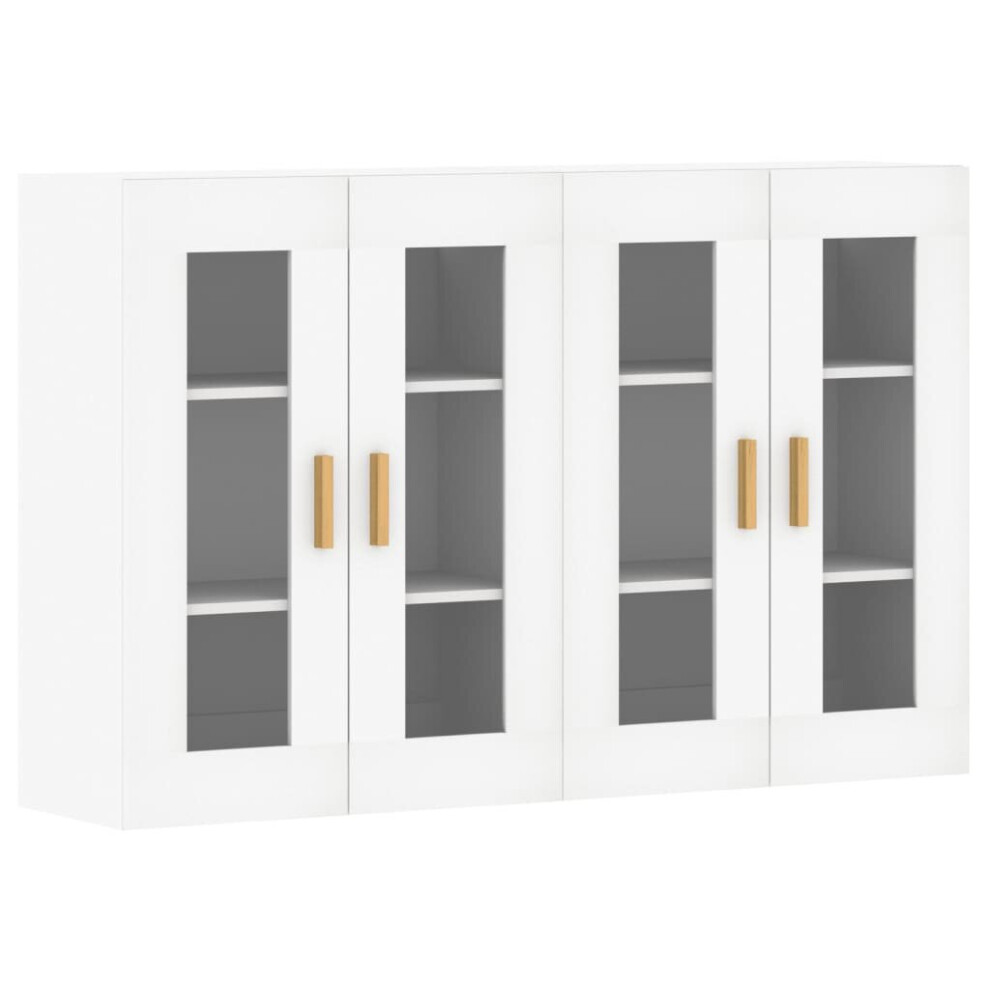 Vidaxl Wall Mounted Cabinets Bathroom Cabinet 2 Pcs White Engineered Wood