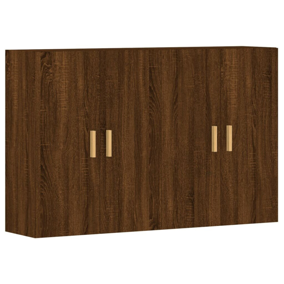 vidaXL Wall Mounted Cabinets Bathroom Cabinet 2 pcs Brown Oak Engineered Wood