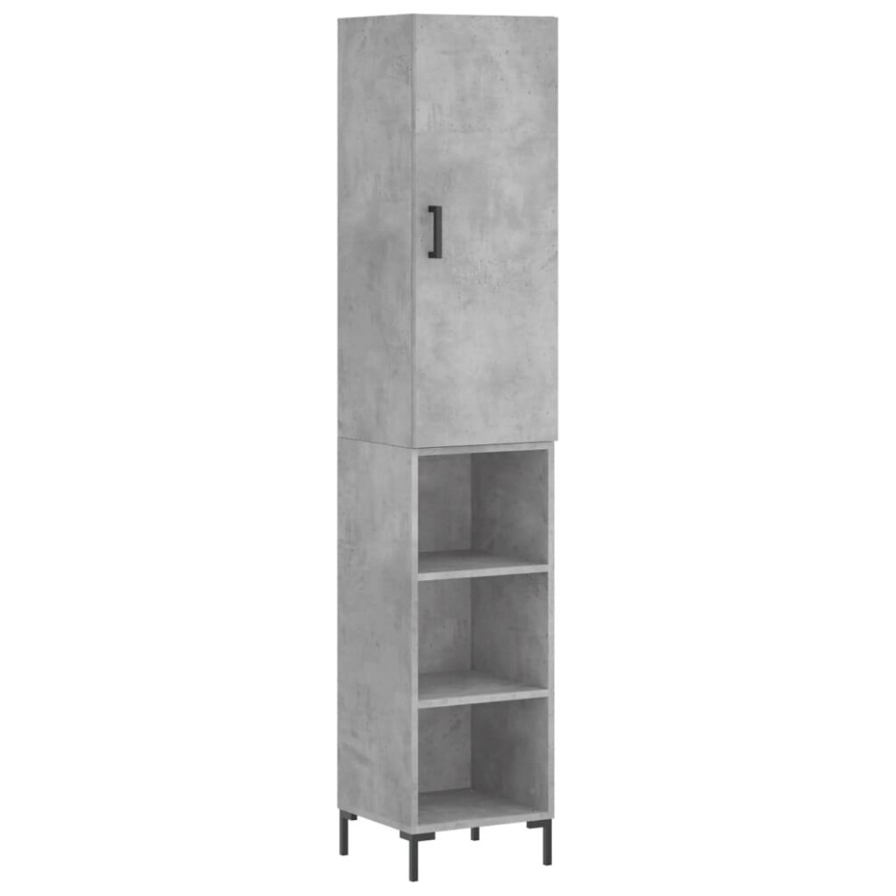 vidaXL Highboard Sideboard Cupboard Side Cabinet Concrete Grey Engineered Wood