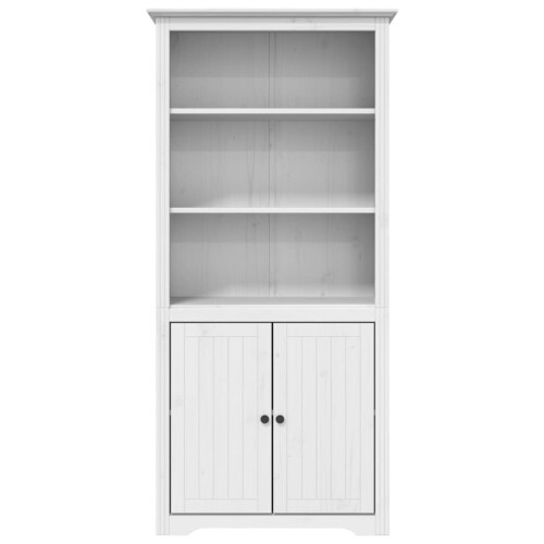 VidaXL vidaXL Bookcase Bookshelf File Cabinet Sideboard BODO White Solid Wood Pine 2