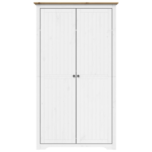 VidaXL vidaXL Wardrobe Closet Clothes Storage BODO White and Brown Solid Wood Pine 2