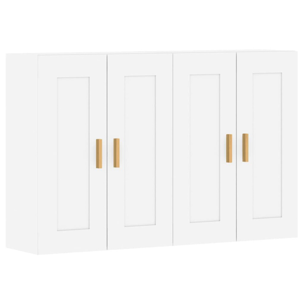 vidaXL Wall Mounted Cabinets Bathroom Cabinet 2 pcs White Engineered Wood