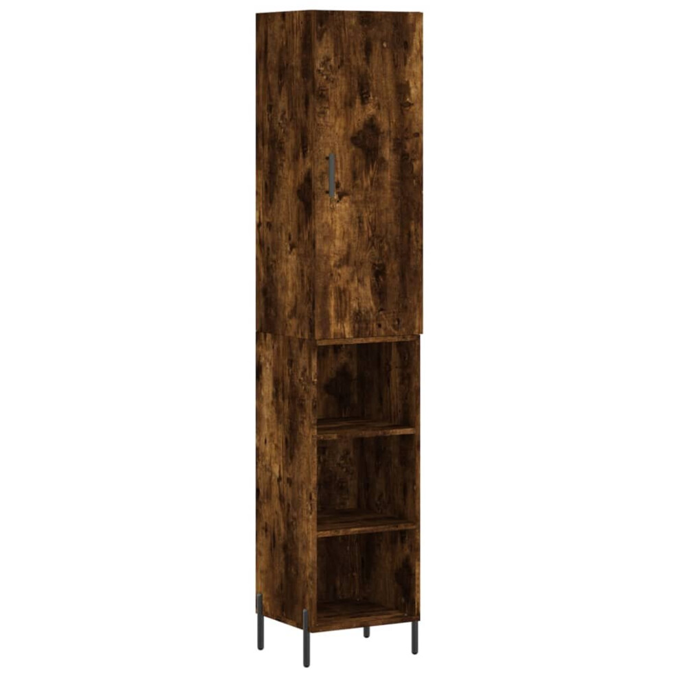 Vidaxl Highboard Sideboard Cupboard Side Cabinet Smoked Oak Engineered Wood