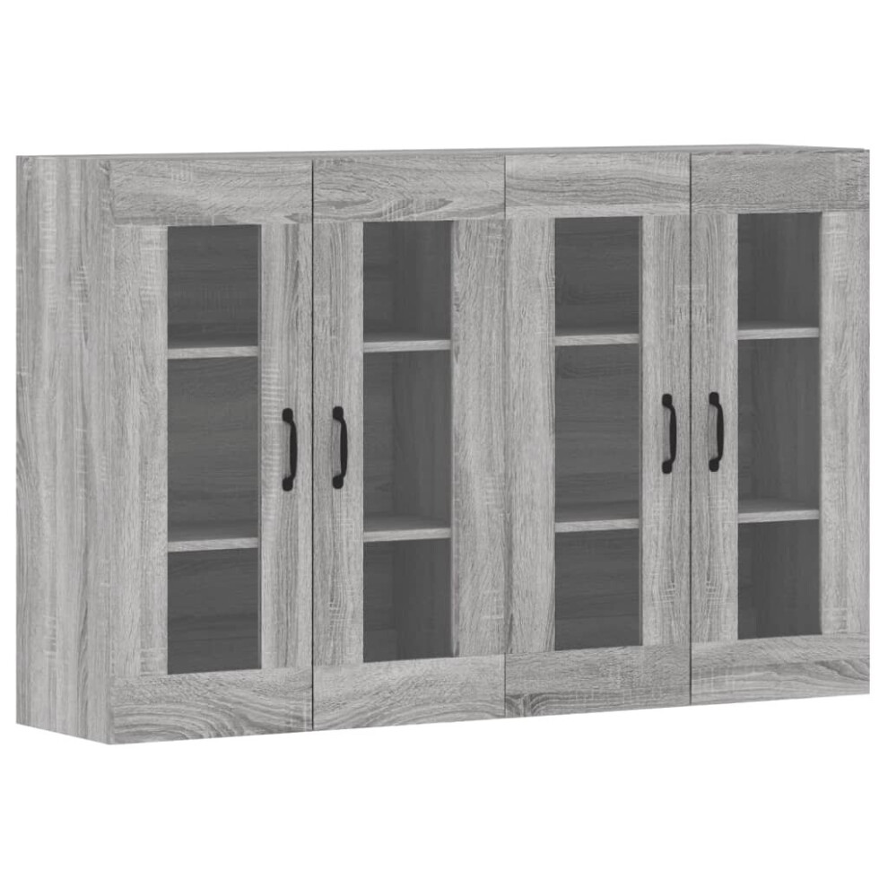 vidaXL Wall Mounted Cabinets Side Cabinet 2 pcs Grey Sonoma Engineered Wood