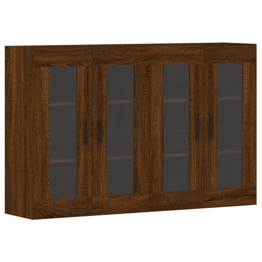 Vidaxl Wall Mounted Cabinets Bathroom Cabinet 2 Pcs Brown Oak Engineered Wood