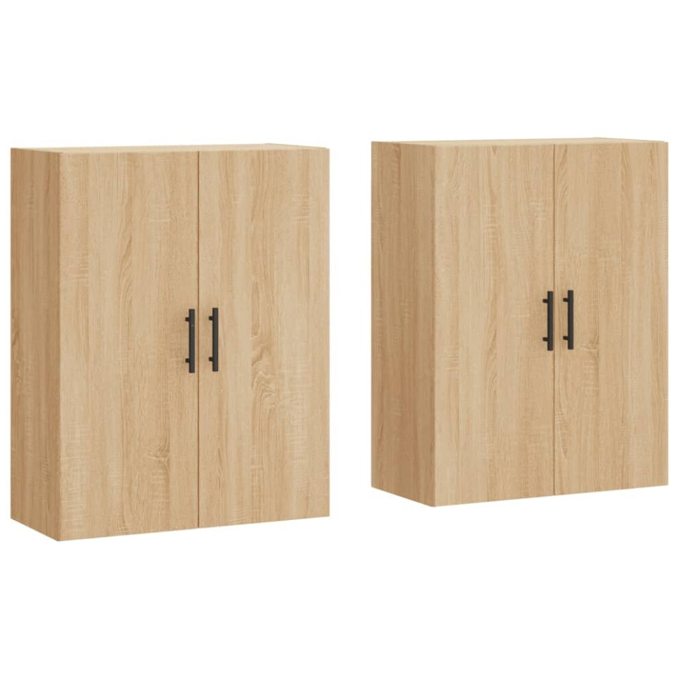 vidaXL Wall Mounted Cabinets Storage Cabinet Display Cabinet 2 pcs Sonoma Oak