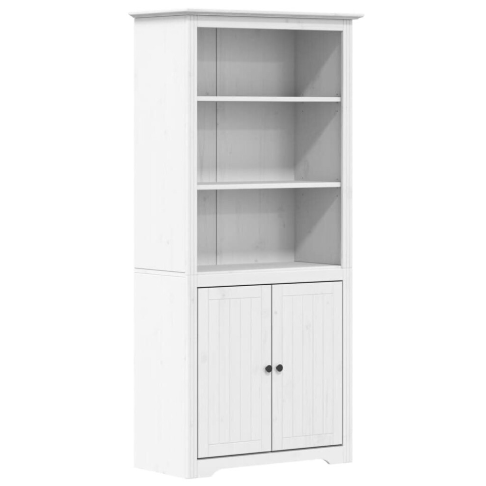 vidaXL Bookcase Bookshelf File Cabinet Sideboard BODO White Solid Wood Pine