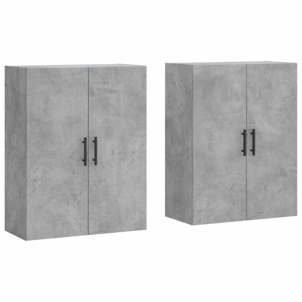 vidaXL Wall Mounted Cabinets Storage Cabinet Cupboard 2 pcs Concrete Grey