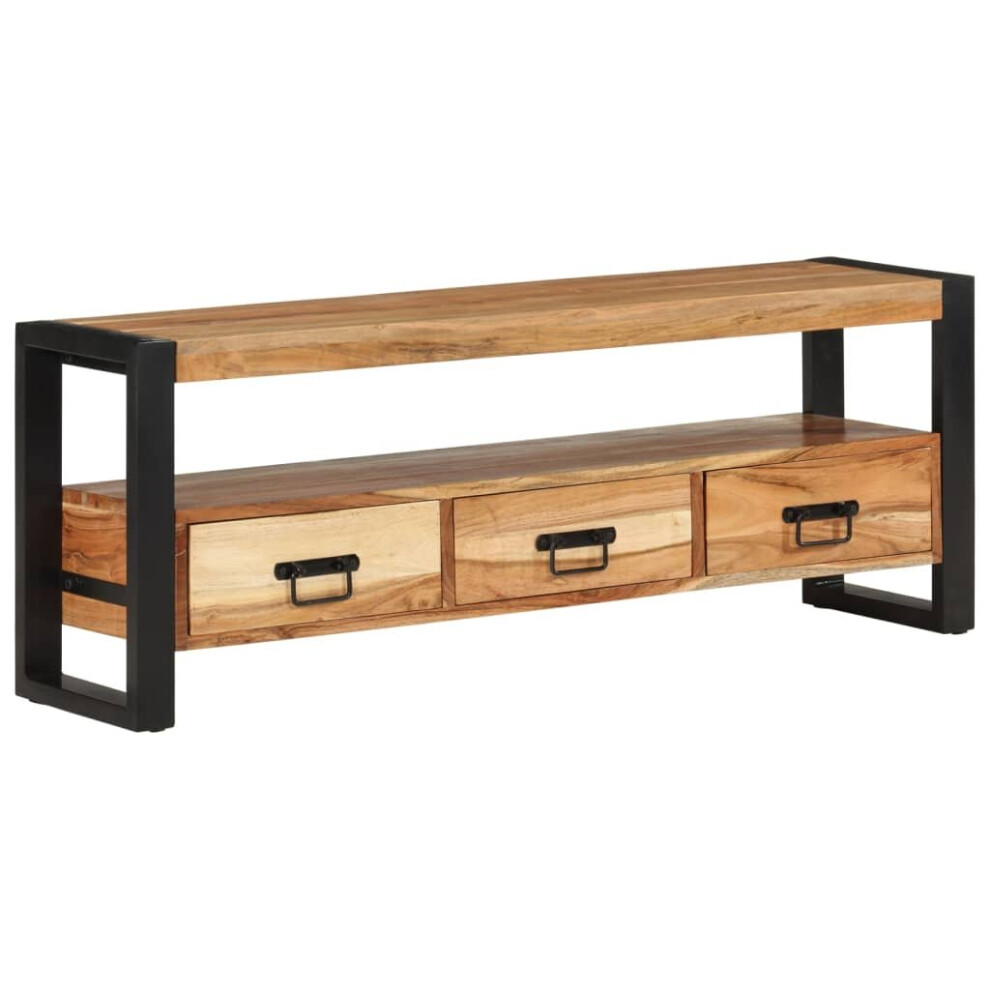 vidaXL TV Cabinet 120x30x45 cm Solid Wood Acacia Wooden TV Console Media Unit