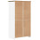 VidaXL vidaXL Wardrobe Closet Clothes Storage BODO White and Brown Solid Wood Pine 6