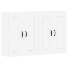 vidaXL Wall Mounted Cabinets Bathroom Cabinet 2 pcs White Engineered Wood