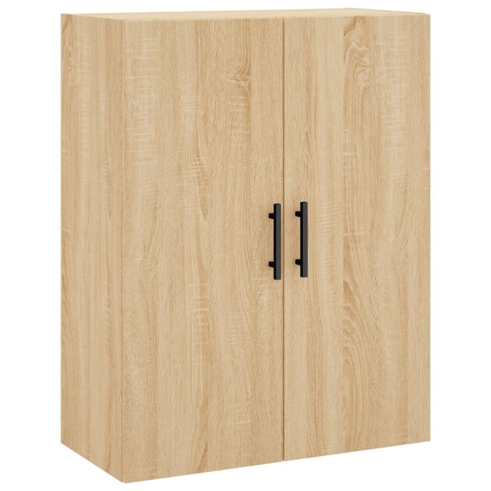 Vidaxl (Sonoma Oak) Wall Mounted Cabinet Display Cabinet High Gloss Engineered Wood White