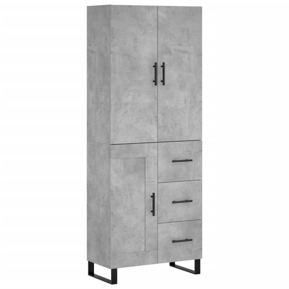 vidaXL Highboard Sideboard Cupboard Side Cabinet Concrete Grey Engineered Wood