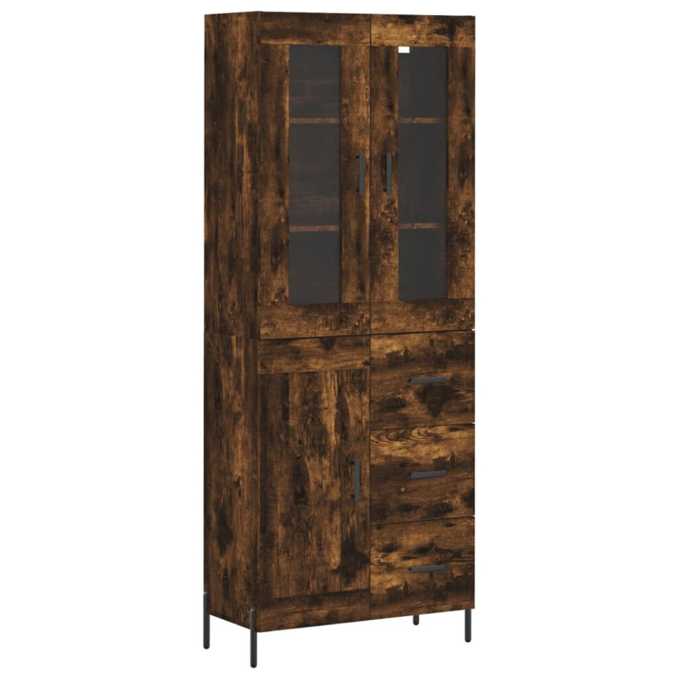 Vidaxl Highboard Sideboard Cupboard Storage Cabinet Smoked Oak Engineered Wood