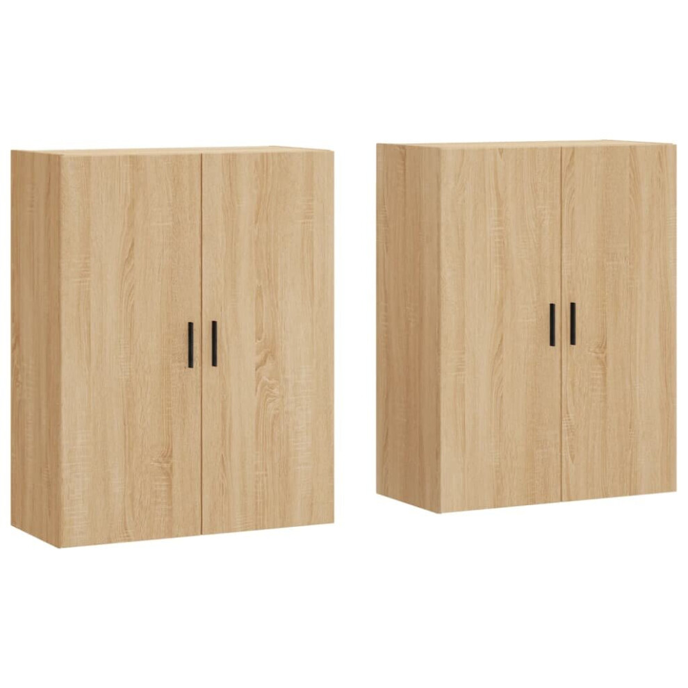 vidaXL Wall Mounted Cabinets Storage Cabinet Wall Cupboard 2 pcs Sonoma Oak