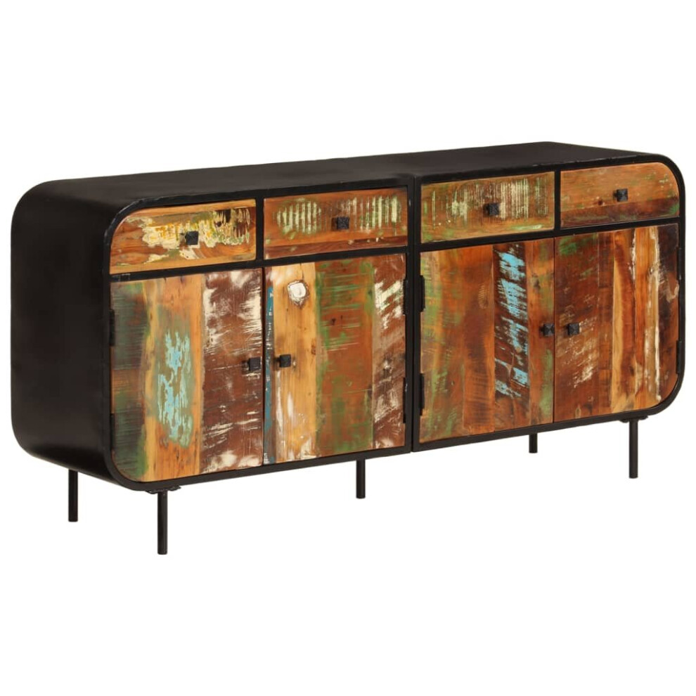 vidaXL Sideboard Storage Cupboard Side Cabinet Solid Wood Reclaimed and Metal