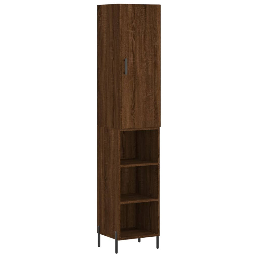 vidaXL Highboard Sideboard Cupboard Side Cabinet Brown Oak Engineered Wood