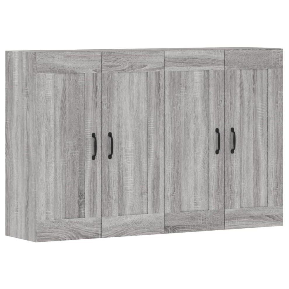 vidaXL Wall Mounted Cabinets Side Cabinet 2 pcs Grey Sonoma Engineered Wood