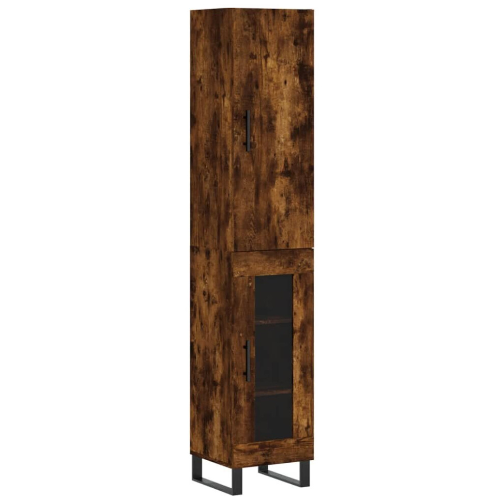 vidaXL Highboard Sideboard Cupboard Side Cabinet Smoked Oak Engineered Wood