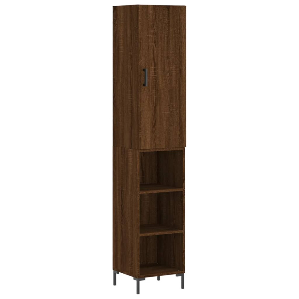 vidaXL Highboard Sideboard Cupboard Side Cabinet Brown Oak Engineered Wood