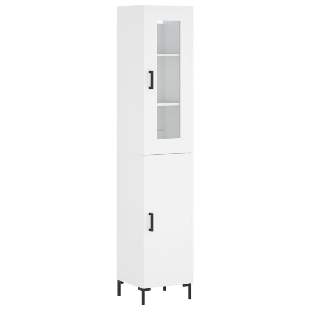 vidaXL Highboard Sideboard Cupboard Storage Cabinet White Engineered Wood