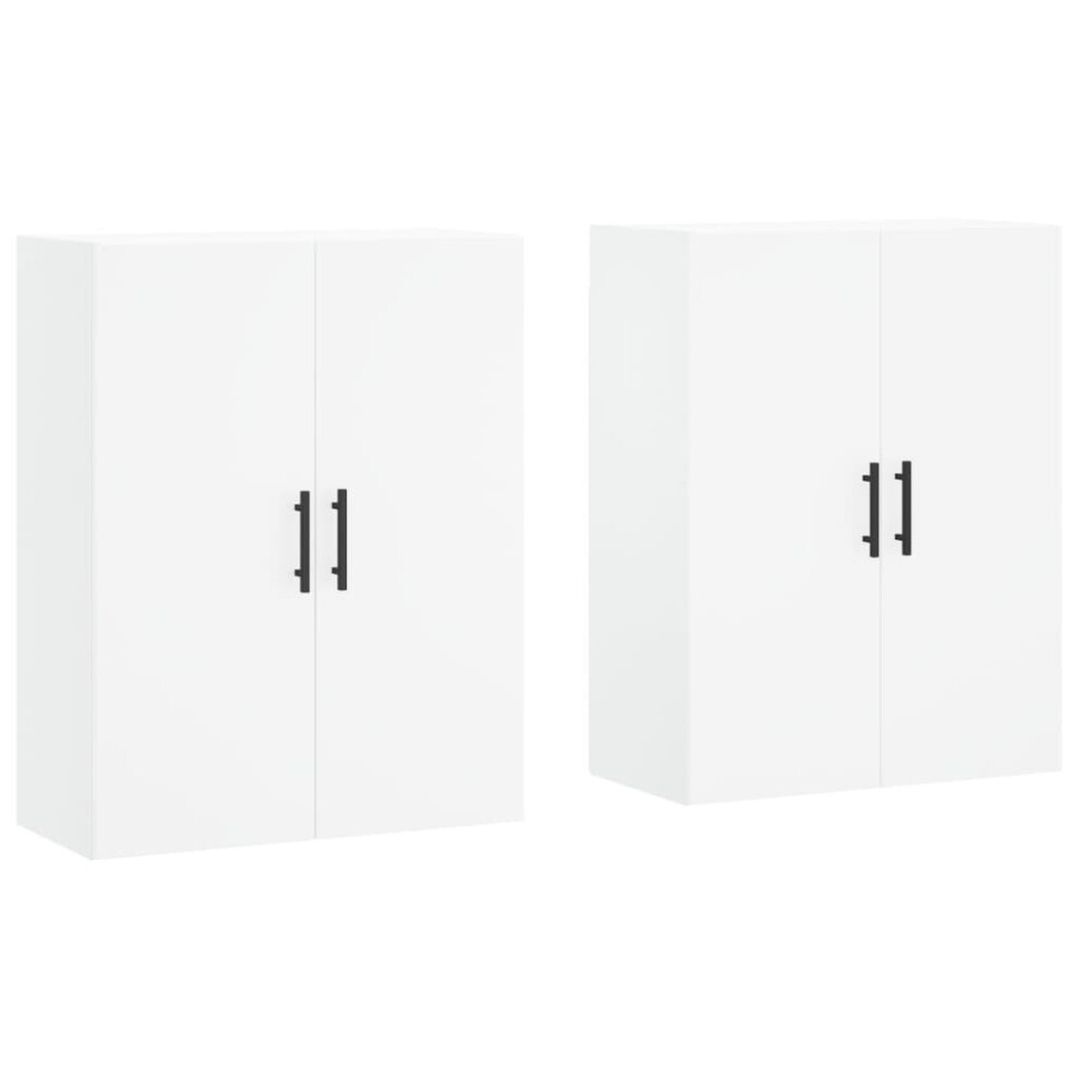 Vidaxl Wall Mounted Cabinets Wall Storage Cabinet Display Cabinet 2 Pcs White