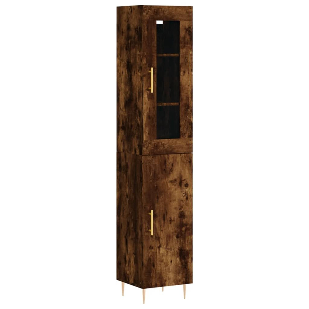 Vidaxl Highboard Sideboard Cupboard Storage Cabinet Smoked Oak Engineered Wood