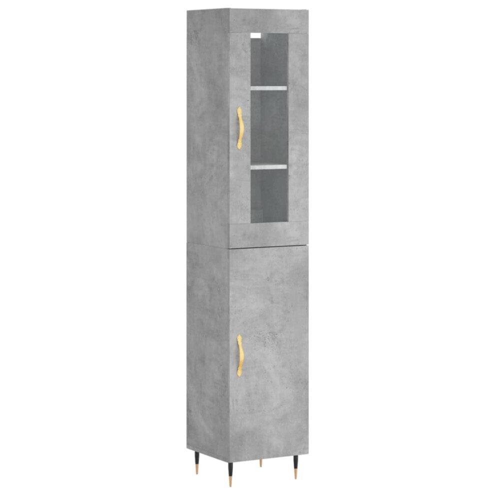 vidaXL Highboard Sideboard Cupboard Side Cabinet Concrete Grey Engineered Wood