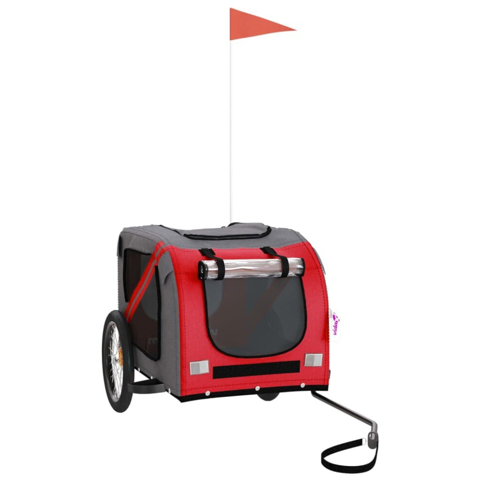 Vidaxl (Red) Dog Bike Trailer Bicycle Trailer Bike Carriage Oxford Fabric And Iron Red