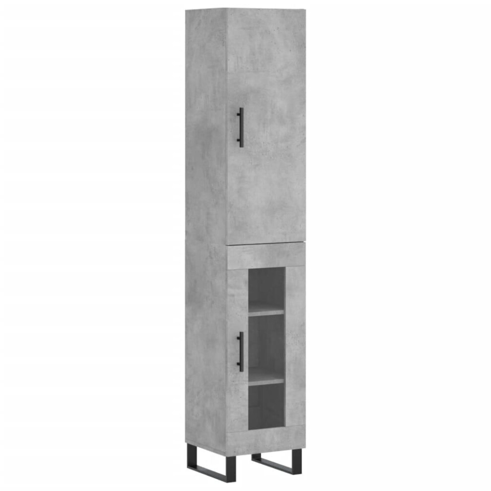 vidaXL Highboard Sideboard Cupboard Side Cabinet Concrete Grey Engineered Wood