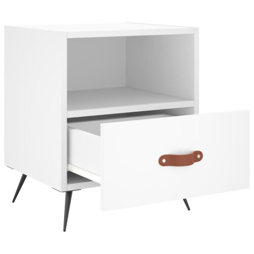 VidaXL (white, 1 pcs) vidaXL Bedside Cabinet Bed Table Nightstand Side Table Black Engineered Wood 2