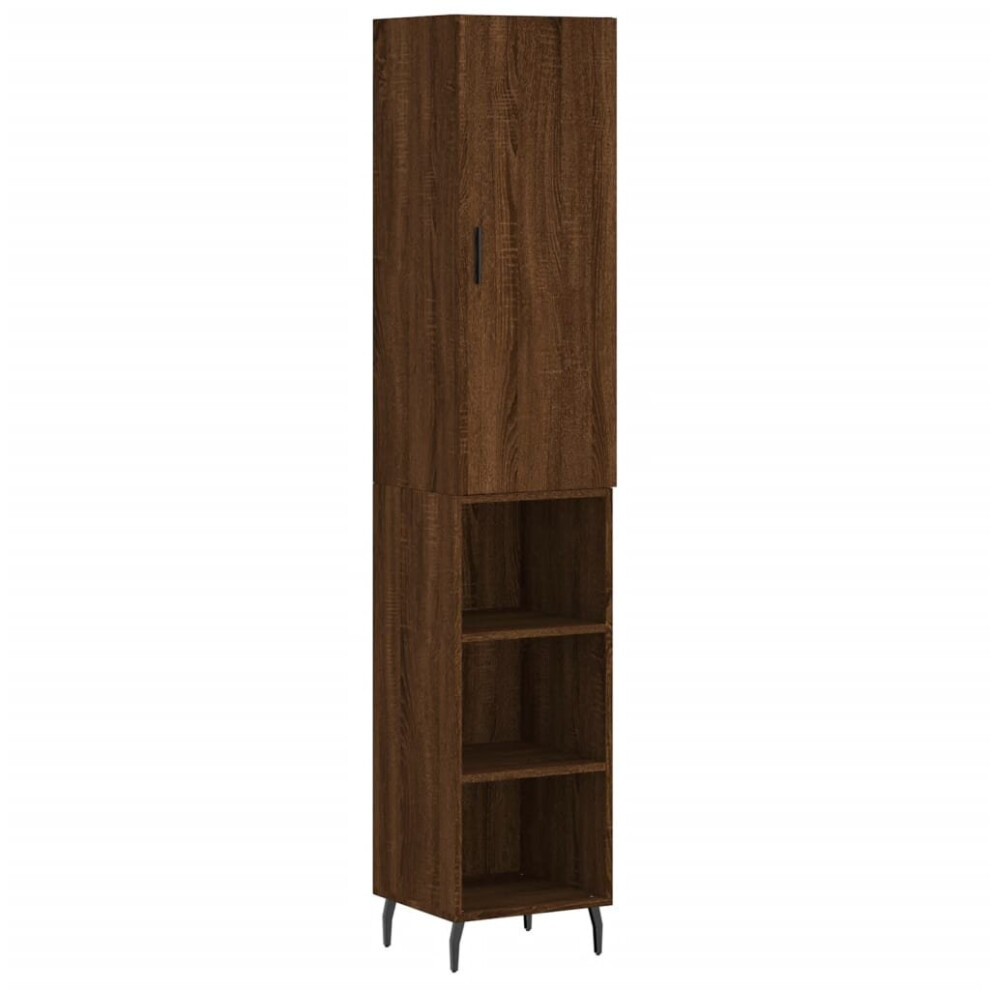 vidaXL Highboard Sideboard Cupboard Side Cabinet Brown Oak Engineered Wood