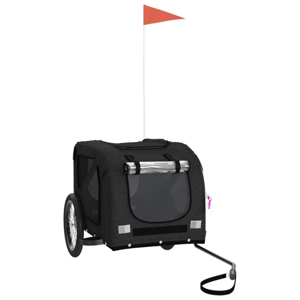 Vidaxl (Black) Dog Bike Trailer Bicycle Trailer Bike Carriage Oxford Fabric And Iron Black