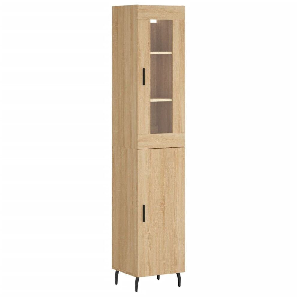 Vidaxl Highboard Sideboard Cupboard Storage Cabinet Sonoma Oak Engineered Wood