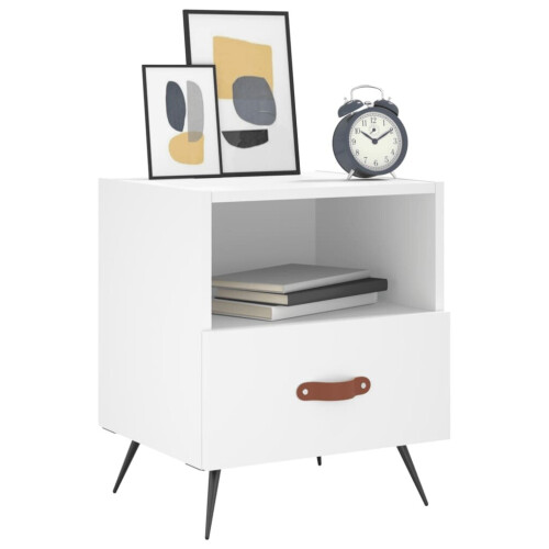 VidaXL (white, 2 pcs) vidaXL Bedside Cabinet Bed Table Nightstand Side Table Black Engineered Wood 2