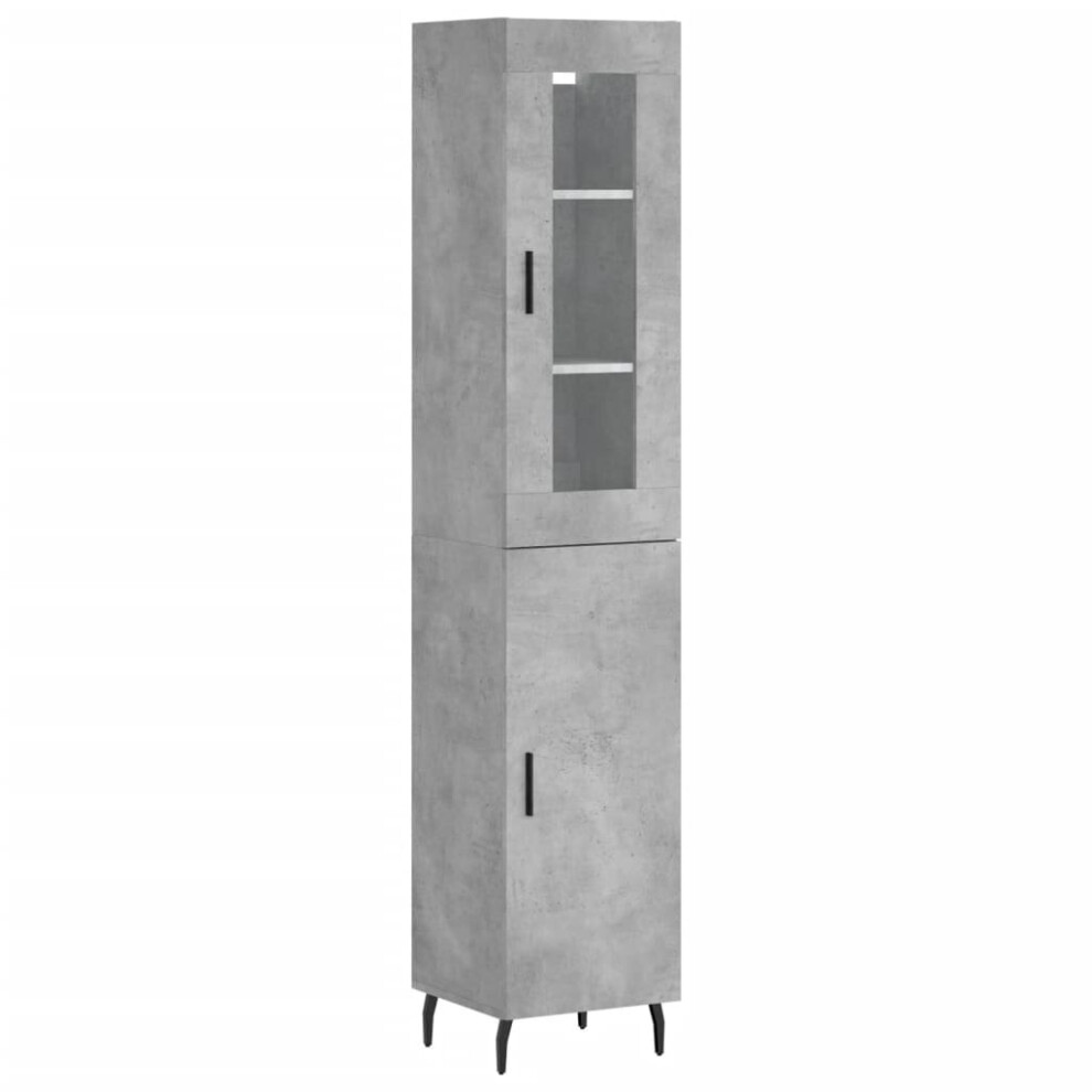 Vidaxl Highboard Sideboard Cupboard Side Cabinet Concrete Grey Engineered Wood