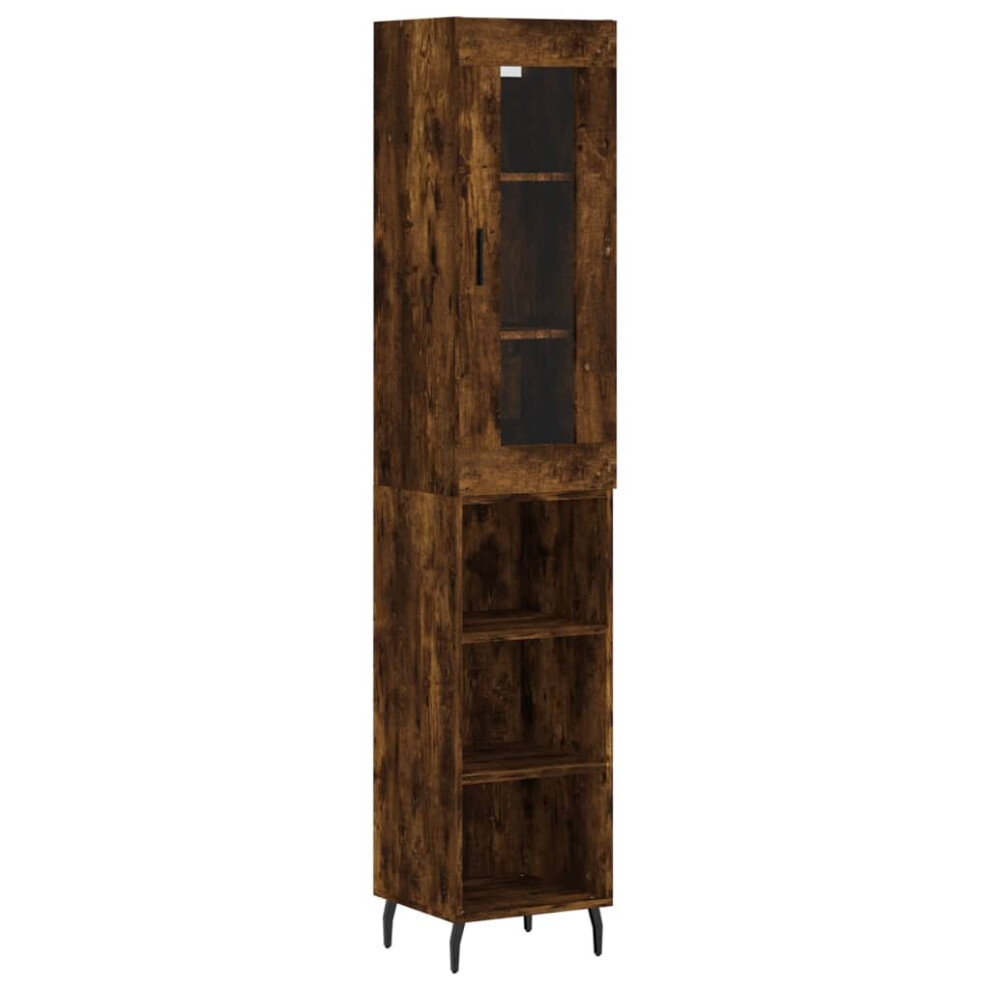 vidaXL Highboard Sideboard Cupboard Side Cabinet Smoked Oak Engineered Wood