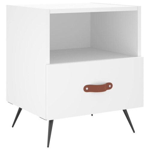 VidaXL (white, 1 pcs) vidaXL Bedside Cabinet Bed Table Nightstand Side Table Black Engineered Wood 1