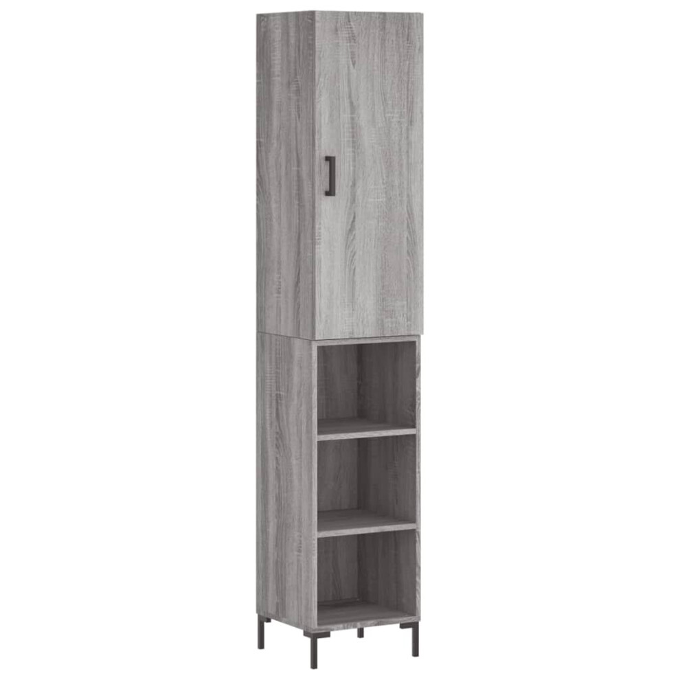 Vidaxl Highboard Sideboard Cupboard Side Cabinet Grey Sonoma Engineered Wood